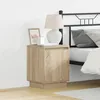 Image de Table de chevet - Chêne Sonoma - LED - 1 porte - Design contemporain