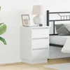 Image de Meuble de chevet - LED blanc - 39x345x65 cm - Bois dingénierie - Style contemporain