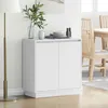 Image de Buffet - bahut - enfilade Vidaxl Buffet LED avec porte Blanc 71 x 345 x 75 cm Bois dingénierie