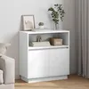 Image de vidaXL Buffet LED Blanc 71 x 345 x 75 cm Bois dingénierie 869650
