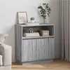 Image de vidaXL Buffet LED Gris Sonoma 71 x 345 x 75 cm Bois dingénierie 869655