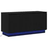 Image de Meuble TV moderne - vidaXL - 100x38x49 cm - Chêne noir - Éclairage LED - Rangement spacieux - Connectivité USB