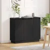 Image de VIDAXL Buffet bas LED chêne noir 90 x 32 x 75 cm   3 portes bois dingénierie