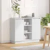 Image de Buffet - bahut - enfilade Vidaxl Buffet LED avec étagère Blanc 90 x 32 x 75 cm Bois dingénierie