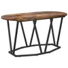 Image de Table basse ovale moderne - vidaXL - Chêne fumé - 80x40x40.5 cm - Bois dingénierie et métal - Style industriel