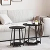 Image de Table dappoint - Bois Noir - 50 cm - Design Contemporain - Montage facile