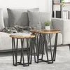 Image de Table dappoint - Vintage - Bois massif - Ronde - 40 cm de diamètre
