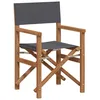 Image de Chaise de directeur pliante en teck - vidaXL - Gris - 56x54x87 cm - Teck massif - Pliable - Usage intérieur et extérieur