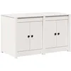 Image de Armoire de cuisine en bois de pin - vidaXL - Blanc - 106x55x64 cm - Bois de pin massif - 4 compartiments - 2 tiroirs