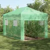 Image de Serre de jardinage Vidaxl rre avec toit avec stockage Vert 290 x 430 x 315 cm Fer