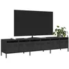 Image de vidaXL Meuble TV noir 202x39x435 cm acier laminé à froid banc TV meuble métallique meuble multimédia buffet TV meuble 3307149