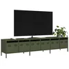 Image de vidaXL Meuble TV vert olive 202x39x435 cm acier laminé à froid banc TV meuble métallique meuble multimédia buffet TV 3307153
