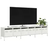 Image de vidaXL Meuble TV blanc 202x39x435 cm acier laminé à froid banc TV meuble métallique meuble multimédia buffet TV meuble
