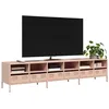 Image de vidaXL Meuble TV rose 202x39x435 cm acier laminé à froid banc TV meuble métallique meuble multimédia buffet TV meuble 3307156