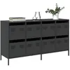 Image de vidaXL Buffet noir 135x39x735 cm acier laminé à froid meuble de rangement meuble de rangement de cuisine meuble de 3307167