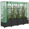 Image de vidaXL Jardinière surélevée avec housse aspect rotin 160x40x138 cm jardinière surélevée de jardin bac à fleurs surélevé 4015816