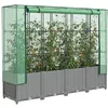Image de vidaXL Jardinière surélevée avec housse aspect rotin 160x40x138 cm jardinière surélevée de jardin bac à fleurs surélevé 4015858