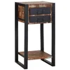 Image de Table dappoint en bois récupéré - vidaXL - 40x40x80 cm - Multicolore - Bois massif récupéré - Cadre en métal noir