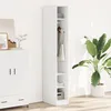 Image de vidaXL Garde-robe Blanc 30x50x200 cm Bois dingénierie armoire de rangement organisateur de garde-robe armoire placard 3307684