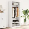 Image de vidaXL Garde-robe blanc 80x50x200 cm bois dingénierie armoire de rangement organisateur de garde-robe armoire placard 3307693