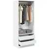 Image de vidaXL Garde-robe blanc 80x50x200 cm bois dingénierie armoire de rangement organisateur de garde-robe armoire placard 3307747