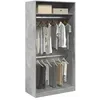 Image de vidaXL Garde-robe Gris béton 100x50x200 cm Aggloméré armoire de rangement organisateur de garde-robe armoire placard 3307804