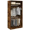 Image de vidaXL Garde-robe chêne fumé 100x50x200 cm bois dingénierie armoire de rangement organisateur de garde-robe armoire 3307805
