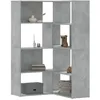 Image de vidaXL Bibliothèque dangle à 4 niveaux gris béton bois dingénierie étagère à livres dangle vitrine dangle armoire 3307813