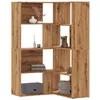 Image de vidaXL Bibliothèque dangle 4 niveaux chêne artisanal bois ingénierie étagère à livres dangle vitrine dangle armoire 3307818