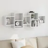 Image de vidaXL Étagère murale blanc 129x18x42 cm bois dingénierie 853218