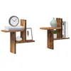 Image de vidaXL Étagères murales 2 pcs vieux bois 38x12x38 cm bois dingénierie 853252