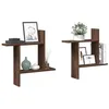 Image de vidaXL Étagères murales 2pcs chêne marron 50x12x50cm bois dingénierie 853260