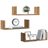Image de vidaXL Étagères murales 3 pcs chêne artisanal bois dingénierie 853289