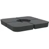 Image de Base de parasol en polypropylène - vidaXL - Ensemble de 4 pièces - Anthracite - 100x100x11 cm