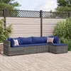 Image de vidaXL Salon de jardin 5 pcs avec coussins Gris Résine tressée 3308063