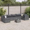 Image de vidaXL Salon de jardin 8 pcs avec coussins Gris Résine tressée ensemble de canapés dextérieur canapé dangle de jardin 3308234