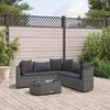 Image de vidaXL Salon de jardin 6 pcs avec coussins gris résine tressée ensemble de canapés dextérieur canapé dangle de jardin 3308394