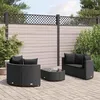 Image de vidaXL Salon de jardin 5 pcs avec coussins noir résine tressée ensemble de canapés dextérieur canapé dangle de jardin 3308443