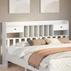 Image de vidaXL Tête de lit avec rangement blanc 180 cm bois massif de pin 855503