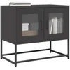 Image de vidaXL Meuble TV noir 68x39x605 cm acier laminé à froid banc tv meuble hifi centre de divertissement buffet tv meuble 853332