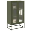 Image de vidaXL Buffet haut vert olive 68x39x123 cm acier 853360