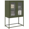 Image de vidaXL Buffet haut vert olive 68x39x107 cm acier armoire armoire de rangement buffet haut armoire latérale armoire 853378