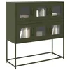 Image de vidaXL Buffet vert olive 100 5x39x107 cm acier laminé à froid 853426