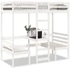 Image de vidaXL Lit mezzanine avec bureau et chaises blanc 90x190 cm pin massif cadre de lit mezzanine cadre de lit de cabine 3308560