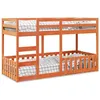 Image de vidaXL Lit superposé cire marron 90x200 cm bois de pin massif cadre de lit superposé bas meubles de chambre à coucher 3308591