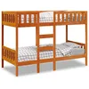 Image de vidaXL Lit superposé cire marron 90x200 cm bois de pin massif cadre de lit superposé bas meubles de chambre à coucher 3308603
