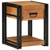 Image de Pack de 2 tables de nuit - Bois dacacia massif - 1 tiroir - 1 étagère - Style contemporain