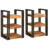 Image de vidaXL Table de chevet 2 pcs Marron et Noir Bois de mangue massif 4016731