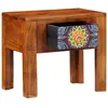 Image de Table dappoint rustique - vidaXL - 40x30x36 cm - Bois dacacia massif - Marron - Avec tiroir - Rangement durable