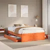 Image de vidaXL Cadre de lit sans matelas avec tiroirs brun cire 150x200 cm pin meuble de chambre à coucher lit double sommier 3308803